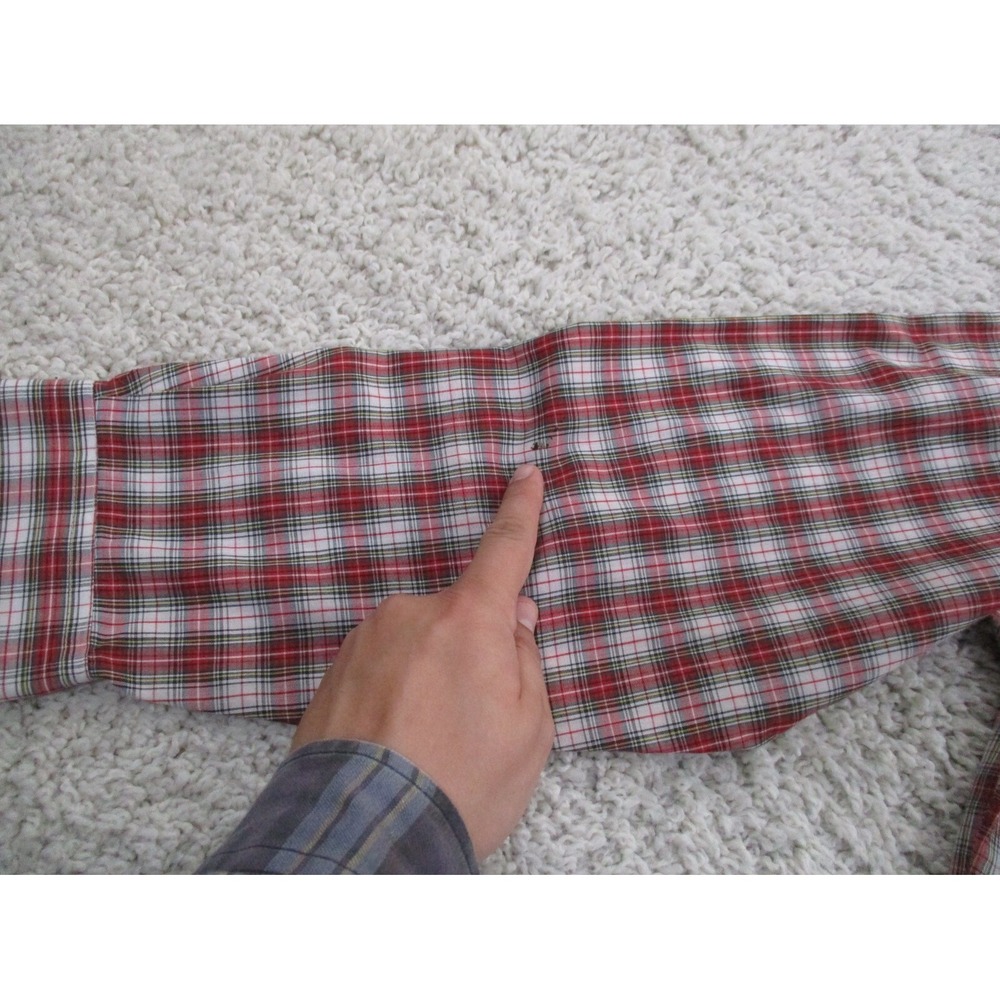 Mcgregor Shirt Mens Large Red Bagpiper Button Plaid Casual Vintage Western 80s - Picture 5 of 10